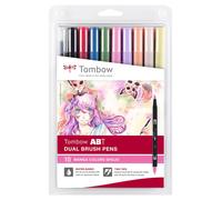 Tombow Marcadores ABT Dual Brush – Estuche 10 Doble Punta, Acuarelables, Colores Surtidos