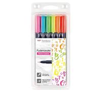Tombow Marker Fudenosuke hard neon set (6)