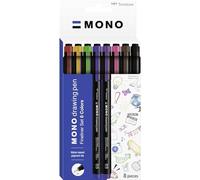 Tombow MONO Drawing Pen - Juego de 8 rotuladores de punta fina (tinta pigmentada resistente al agua, punta de 0,3 mm, para bocetos y dibujos técnicos) [WS-EFL-8C]