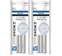 Tombow Mono Graph, blanco - Recambio de 3 gomas (Paquete de 2)