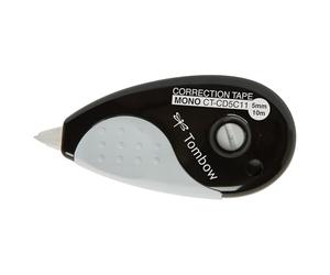 Tombow - MONO Grip | Cinta Correctora Blanca con Agarre Suave - Cobertura Plástica Color Negro - Medidas 5 mm x 10 m