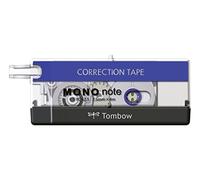 Tombow - MONO Note | Cinta Correctora Blanca Extradelgada y Precisa - Cobertura Plástica Color Negro y Azul - Medidas Cinta 2,5 mm x 4 m