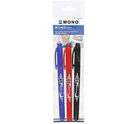 Tombow OS-TME-3P - Rotuladores (3 unidades), color negro, azul y rojo