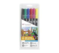Tombow Rotuladores Dual Brush – Set de 6 Colores primarios