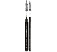 Tombow Rotulador Fineliner MONO, ancho de trazo 01 (aprox. 0,25 mm), tinta pigmentada, resistente al agua y a la luz, para dibujar, ilustrar y dibujar, negro, WS-EFL-H-01 (Paquete de 2)