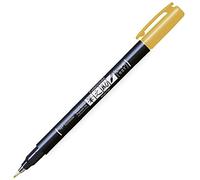 Tombow | Rotulador Fudenosuke Hard Rojo | Pincel para Lettering, Caligrafia, Contornos, Dibujo, Ilustraciones, Esbozos | Punta Elastica Dura | Resistente al agua