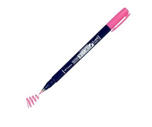 Tombow | Rotulador Fudenosuke Hard Rosa Neón | Pincel para Lettering, Caligrafia, Contornos, Dibujo, Ilustraciones, Esbozos | Punta Elastica Dura | Resistente al agua