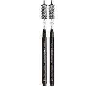Tombow | Rotulador punta fina MONO Drawing Pen 05 (0,45 mm.) | Fineliner para contornos, ilustraciones, esbozos | Color negro (Paquete de 2)