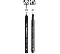 Tombow | Rotulador punta fina MONO Drawing Pen 08 (0,60 mm.) | Fineliner para contornos, ilustraciones, esbozos | Color negro (Paquete de 2)
