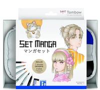 Tombow Set Manga, contiene 9 productos seleccionados e instrucciones paso a paso de la artista Laura @laurinha__m.