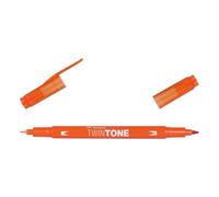 Tombow | TWINTONE | Rotulador Doble Punta | Para Dibujo, Colorear, Escritura, Bullet Journal | Uso Doméstico y Profesional | Color Carrot Orange