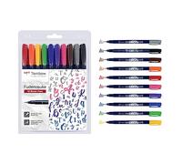 Tombow WS-BH-10P - Rotulador (Fino/Medio, 10 Colores, Negro, Azul, Verde, Gris, Naranja, Rosa, Amarillo, Bullet tip & Brush tip, Multicolor, Alrededor)