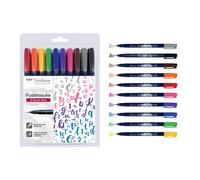 Tombow WS-BH-10P - Rotulador (Fino/Medio, 10) + WS-BHS-2P Fudenosuke - Bolígrafo