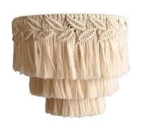 Tombra de lámpara de flecos, sombra de lámpara de macrame 11.8x15.7in Tassel Chic Boho Decorativo Luz de de tapa de luz para la sala de estar de dormitorio de la oficina, sin bombilla