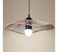 Tombre de luz colgante, tono de lámpara tejida de cuerda de papel 11.8 pulgadas de lámpara de ratán sombra retro boho sombra de luz de techo rústico sombra de luz rústica para sala de estar dormitori