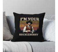 Tombstone Doc Holliday I'm Your Huckleberry - Funda de almohada cuadrada de poliéster y lino y terciopelo, con cremallera, decorativa, para el hogar