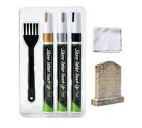 Tombstone Marker Pen,Waterproof Tombstone Restoration Marker, 3 Colors Oil-Based Waterproof Quick Dry | Gravestone Inscription Repair Pen | For Marble Rock Painting Ceramic Glass Wood Metal Memorial