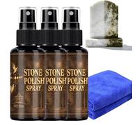 Tombstone Polish Spray With Towel, Headstone Restoration & Cleaning Spray, Marble & Cemetery Memorials, Gentle Stone Care Formula, Removes Dirt (3pcs)