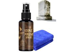Tombstone Polish Spray With Towel, Headstone Restoration & Cleaning Spray, Marble & Cemetery Memorials, Gentle Stone Care Formula, Removes Dirt (1pc)