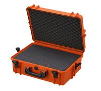 TomCase Maleta Impermeable de Exterior 56x43x22 cm con Espuma de Trama/Espuma de Cubo; Caja de Transporte IP67 (Naranja)