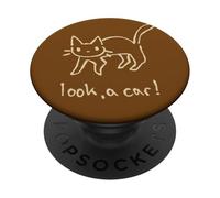 Tomcat Gato Gatito Meme Mira un Coche PopSockets PopGrip Adhesivo