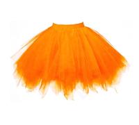 Tomedeks 1 pieza Falda tutú para mujer, falda tutú de tul para mujer, para adolescentes y adultas, adecuada para Halloween, bailes de disfraces, fiestas festivas (naranja)