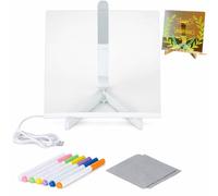 Tomedeks 1 pieza Tableta gráfica para niños,15 x 15 cm, pizarra luminosa para dibujar, pizarra acrílica LED para escribir mensajes, para la oficina, la escuela, el hogar, la cafetería