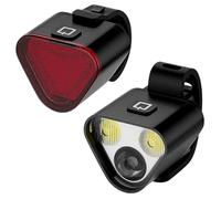 Tomedeks 2 Pièces Luz Delantera y Trasera de Bicicleta, Luz Bici Potente LED, Impermeable, Recargable USB-C, Fácil de Instalar, Lámpara Led de Advertencia Seguridad para Casco, Patinete, Bike