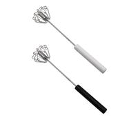 Tomedeks 2 Piezas Batidor De Cocina, Batidor De Huevo, Batidor Manual De Empuje Semiautomático, Batidora De Huevos, Batidora De Mano De Acero Inoxidable, Agitador Giratorio Para Batir