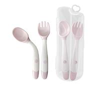 Tomedeks 2 Piezas Cubiertos De Cuchara Y Tenedor De, Utilizados Para El Entrenamiento De Alimentación Infantil, Fácil De Sostener, Resistent
