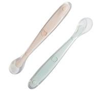 Tomedeks 2 Piezas Cucharas De Silicona Para Bebés, Cuchara Bebe aprendizaje,Cuchara Bebe,Precucharas Bebe,Cucharas Bebe,Cuchara Silicona Bebé