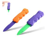 Tomedeks 2 Piezas Cuchillos Falsos Retráctiles, Desaparecidos Dagas Con Hoja De Plástico, Cuchillo De Juguete, Accesorios Mágicos Para Adulto Recuerdo Fiesta Día De Los Inocentes(naranja/verde)