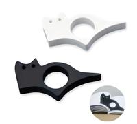 Tomedeks 2 piezas de soporte para páginas de libros con forma de gato, clip para marcar páginas, marcador de páginas con pulgar, regalo para amantes de los libros y accesorios de lectura