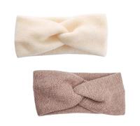 Tomedeks 2 Piezas Diadema Mujer Tela, Cinta Pelo Deporte, 21Cm Cinta Pelo Elástico Ancho Turbantes Para Mujer Bohemia Bandana Yoga Deportivo Headband,Cinta Pelo Mujer(Rosa/Beige)