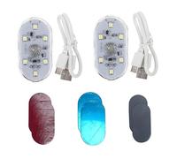 Tomedeks 2 Piezas Luces Led Interior del Coche, 7 Colores Iluminación Ambiental del Coche, Luz de Lectura Interior de automóvil Recargable por USB
