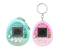 Tomedeks 2 Piezas Mascota Virtual, Virtual Pets Toy,Máquina de Juego Electrónica para Mascotas con Llavero para niños de 8 años（A）