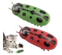 Tomedeks 2 Piezas Mini Mariquitas Juguete Gato Interactivo, Mini Mariquita Eléctrica, Mariquita Gato Juguete