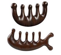 Tomedeks 2 Piezas Peine Madera, Peine De Madera, Peine Gua Sha, Peine Multiusos Para Cuero Cabelludo Gua Sha, Peine De Madera Para El Cabello, Mujeres, Cuidado De La Cabeza, Relajación(2Forma)