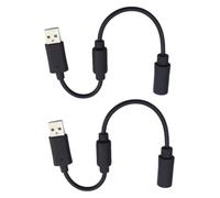 Tomedeks 2 Piezas USB Breakaway para Microsoft Xbox 360, Adaptador de Controlador para PC,Compatible con Controladores Xbox 360 con Cable (Negro)