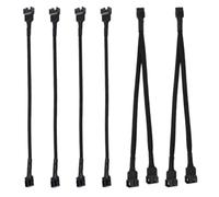 Tomedeks 6 Piezas Cables de Ventilador PWM,Convertidor de Ventilador Divisor de Ventilador de PC 1 a 1 y 1 a 2,Cable de Ventilador PWM,26CM Cable de Extensión de Ventilador PWM de 4 Pines