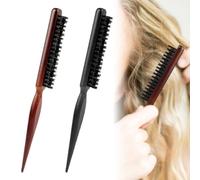 Tomedeks Cepillo de cerdas de jabalí de 2 piezas, cepillo de cerdas de jabalí, cepillo de cerdas de jabalí, para el cabello, natural, peines profesionales, masaje del cuero cabelludo (2 colores)