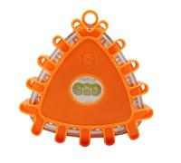 Tomedeks Luz de Emergencia LED Triangular - 9 Modos, 12 LEDs Naranja + 3 SMD, con Base Magnética y Gancho para Auto, Moto, Camping y Señalización