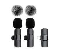 Tomedeks Tomdesk Micrófono Bluetooth inalámbrico para iPhone, iPad, IOS, micrófono de grabación de vídeo - 2 Pack Mic Grabación nítida con USB-C para Podcasts, ASMR, TikTok.