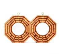 Tomedny 2 Espejos Bagua de Madera, Espejo Bagua Chino Feng Shui cóncavo