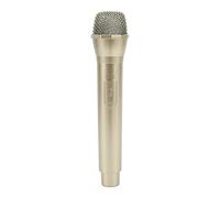 Tomedny 2 piezas de micrófono falso, micrófono de juego de plástico, accesorios de micrófono de simulación, micrófonos que simulan la práctica del habla para Karaoke, disfraz de escenario (Oro)