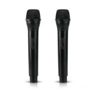 Tomedny 2 piezas de micrófono falso, micrófono de juego de plástico, accesorios de micrófono de simulación, micrófonos que simulan la práctica del habla para Karaoke, disfraz de escenario (Negra)