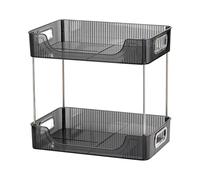 Tomedny Desktop Organizer, Office Desk Shelf Organizer 2 Tier Office Shelves Storage Rack Desktop Bookshelf for Top of Desk (Grey)