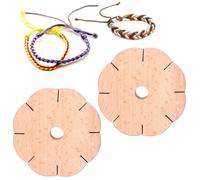 Tomedny Disco de kumihimo 8 ranuras, 2 piezas de pulsera del kit de pulsera para el cordón de madera redonda kumihimo disco para pulsador de cordón de cordón redondo de rondación redonda