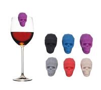 Tomedny Juego de 4 abalorios para copas de vino, marcadores de silicona para copas de vino, marcador de copa para beber de forma única para Bar, fiesta, cóctel, tallo de champán