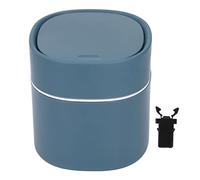 Tomedny Mini Desktop Trash Can with Lid, Practical Countertop Garbage Cans Functional Tiny Waste Basket for Desktop Countertop (Blue)